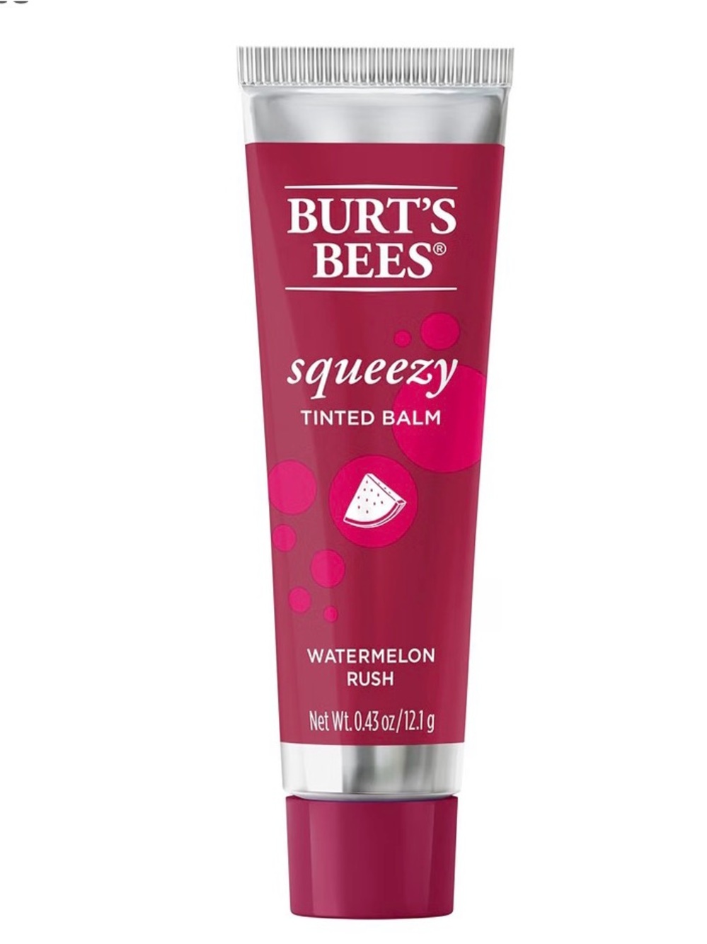 Burts Bees, Squeezy Tinted Lip Balm - Watermelon Rush, 0.43 Ounce